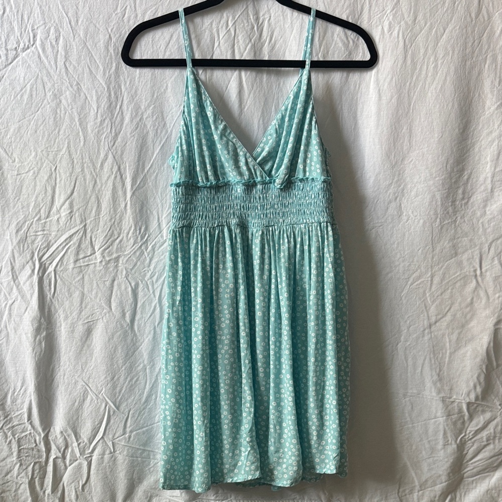Aeropostale Blue Floral V-Neck Dress